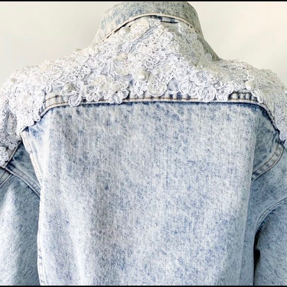 MIKAL COUTURE DENIM & LACE JACKET - Picture 7 of 10